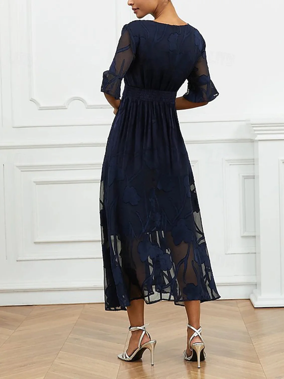 Vestido de fiesta de gasa de una línea sexy Vestido elegante para madre de la novia Escote redondo Hasta el tobillo Apliques Tallas grandes 2025 Personalizado gratis