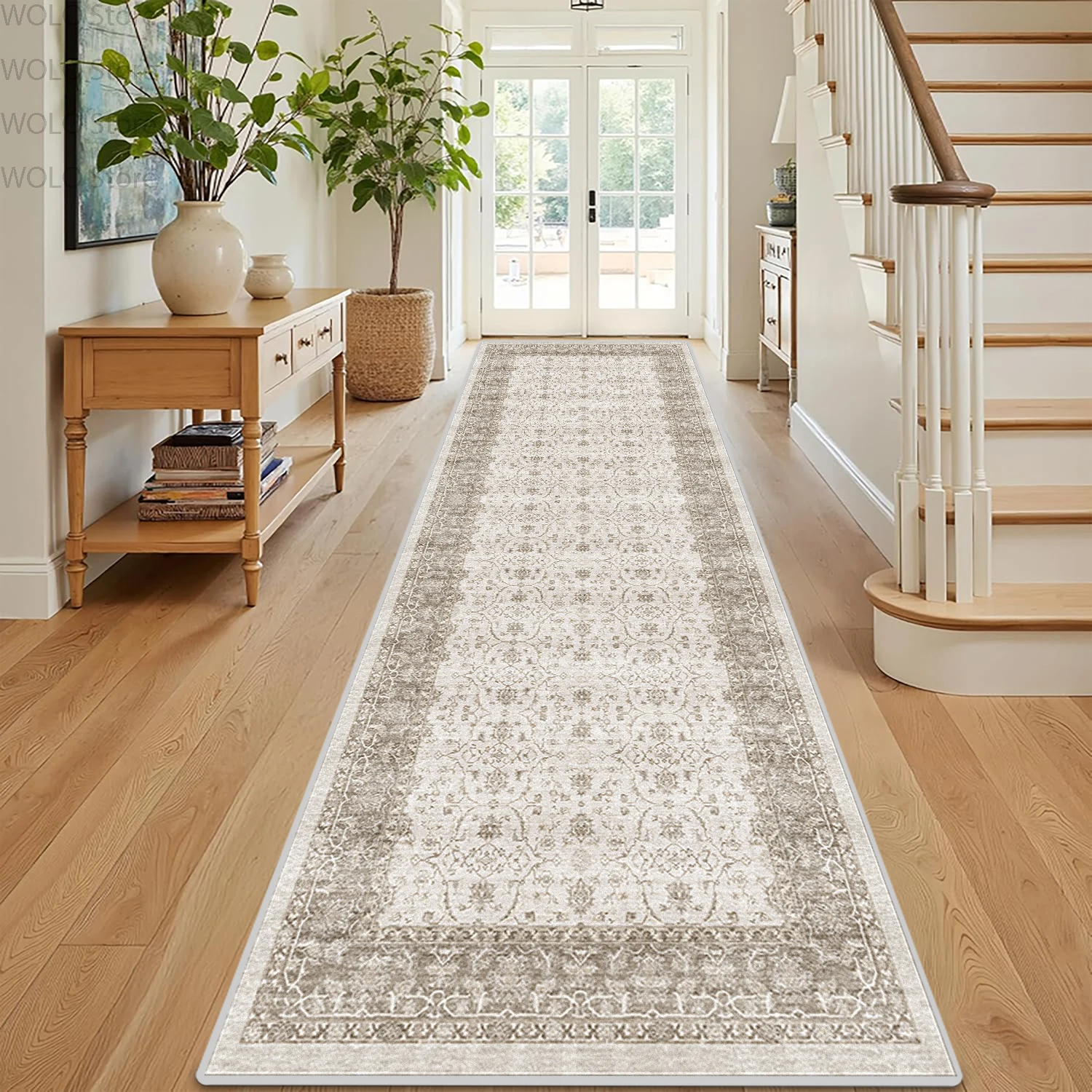 Persian Style Long Runner Rug Decoration Home Easy Clean Corridor Passageway Carpet Anti Slip Washable Stairs Porch Foot Mats