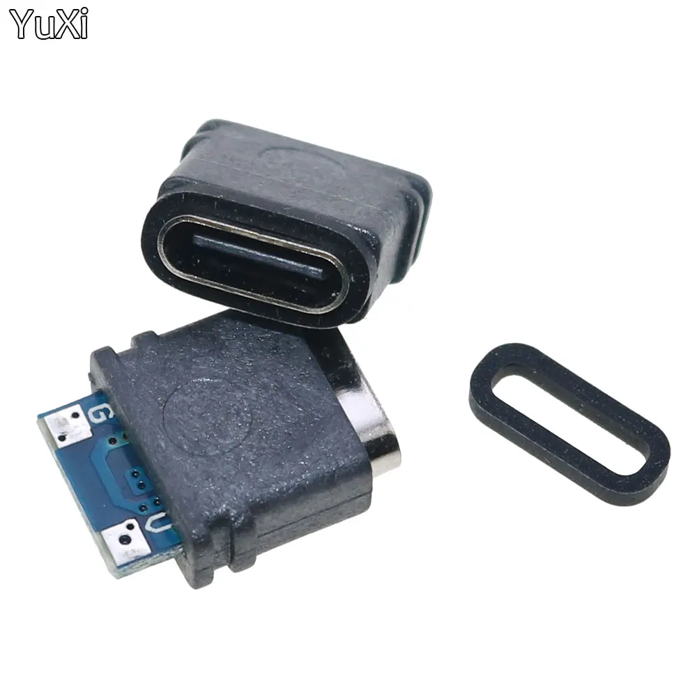 Type-C Waterproof Connector USB 3.1 16PIN 5A Female Socket Double 5.1K Resistor Support Charging And Discharging DIY USB Jack