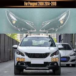 For Peugeot 2008 2014~2018 Headlight Cover Headlamp Shell Mask Transparent Lampshdade Lens Plexiglass Auto Replacement Parts