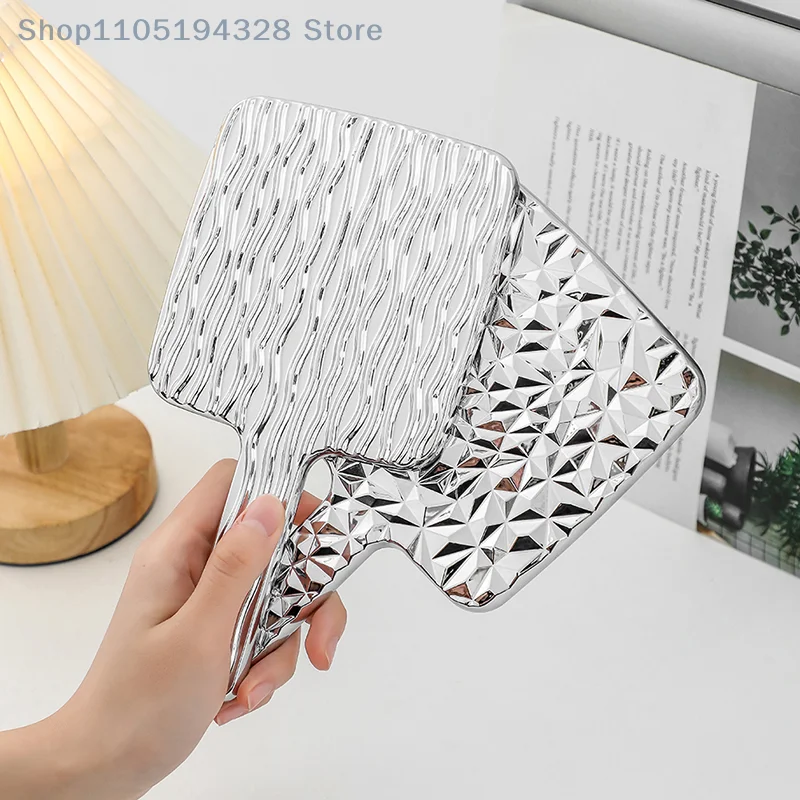 [MP] 1 pièces miroir carré Mini miroir cosmétique de bureau à main miroir de maquillage voyage métallique Portable miroir de beauté