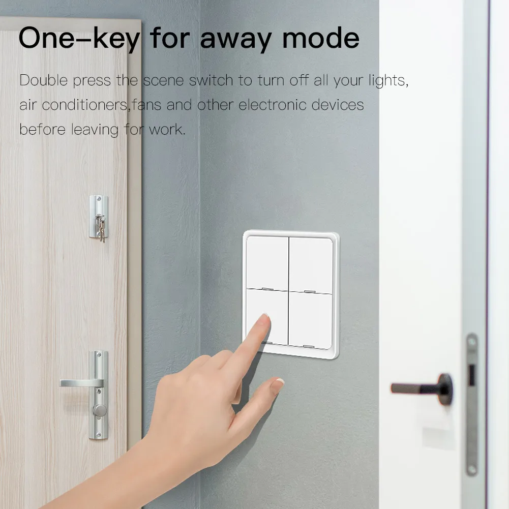 Tuya Zigbee 1/2/3/4Gang Wireless Smart Scene Switch 12 Modes Remote Control Panel Smart Button For Tuya Home Automation 2MQTT