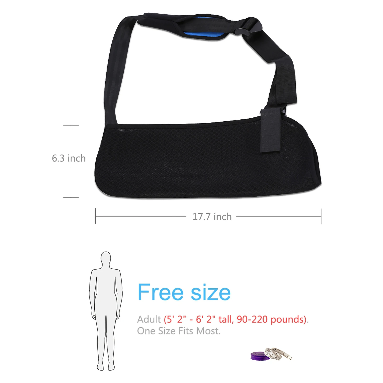 Arm Brace Arm Sling Adult Arm Sling Universal Arm Sling Adjustable Shoulder Strap for Adults Unisex Black Shoulder Arm Sling