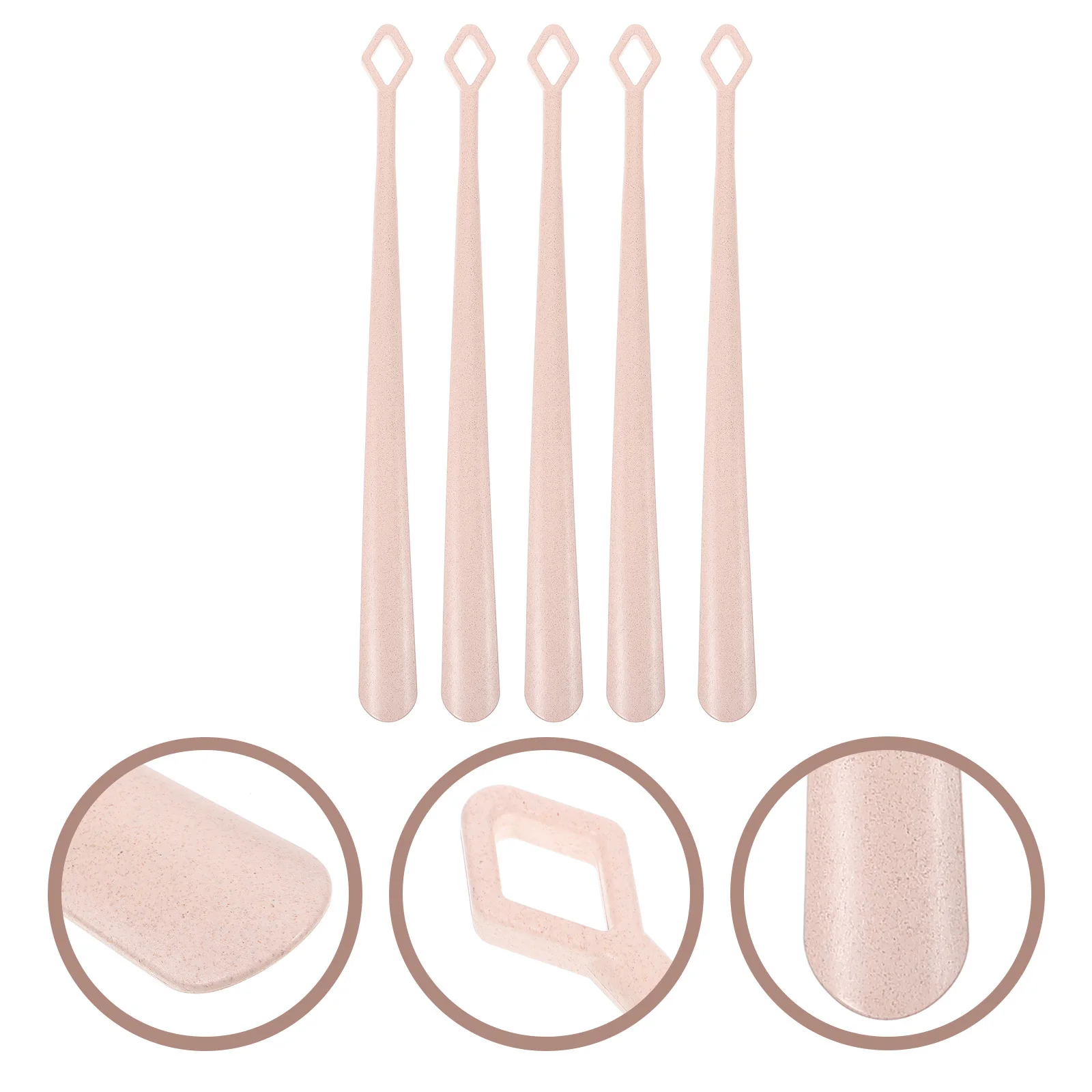 

5pcs Long Handle Shoe Horn Wheat Fiber Smooth Shoehorn Tool For Men Women Seniors Travel Shoe Helper Boot Jack Lazy Spoon