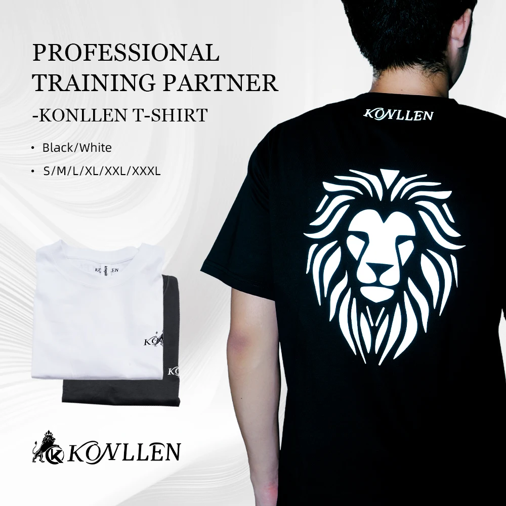 

konllen T-shirt short sleeve black and white laser printing reflective 100% cotton high quality for adults unisex