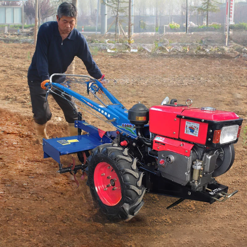 

2025Cultivators Tillers Tractors Mini 4x4 Farm Hand Held Walking Tractor Mini Power Tiller Weeder Walking Tractor with Plow