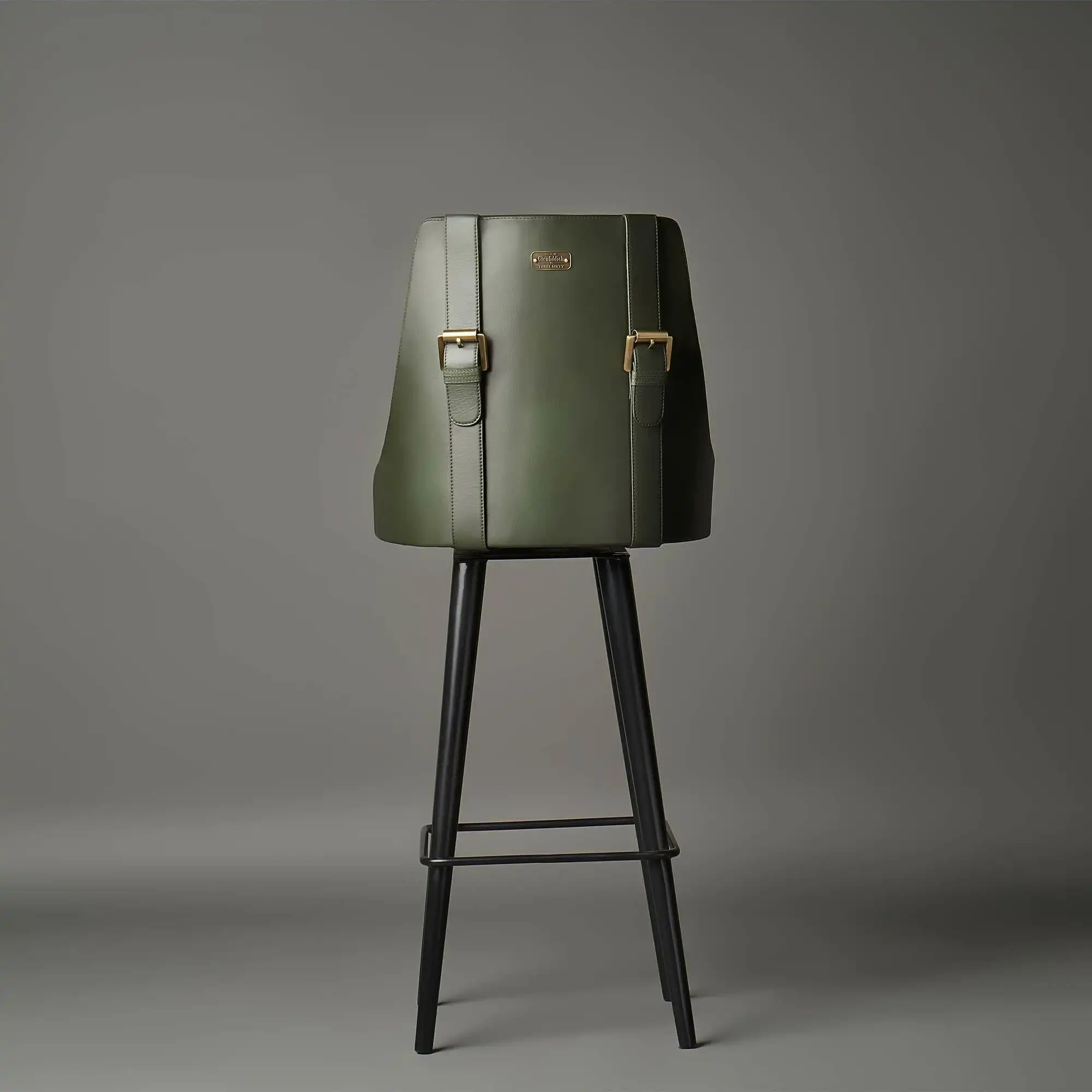 Modern Design Olive Bar Stool Solid Wood and Stainless Steel Construction for Pub Home Bar Hotel and Restaurant Use