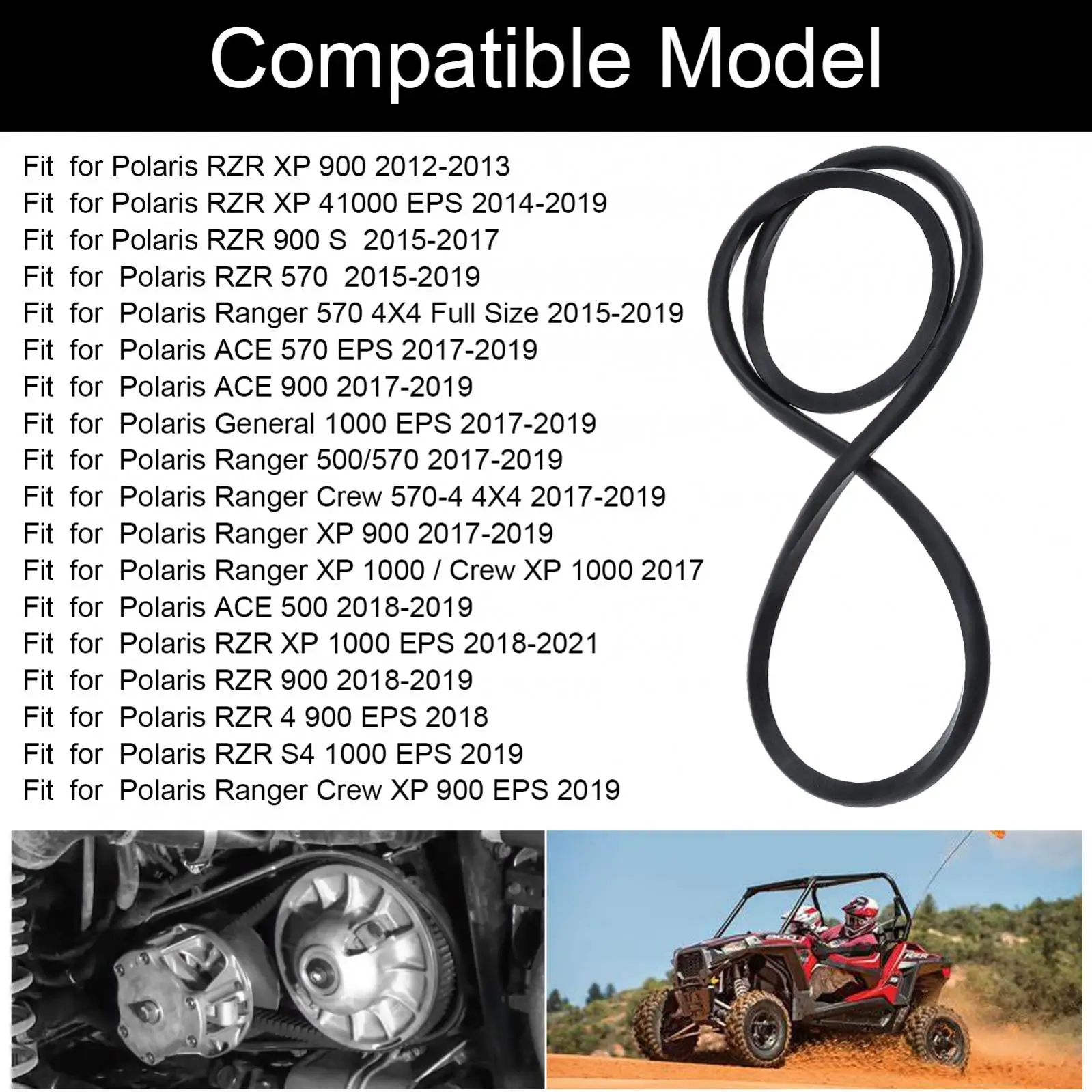 Junta de cubierta de embrague de transmisión de sello de caja de correa apta para Polaris / RZR Ranger Ace / 900 1000 XP, junta de sellado de goma Premium