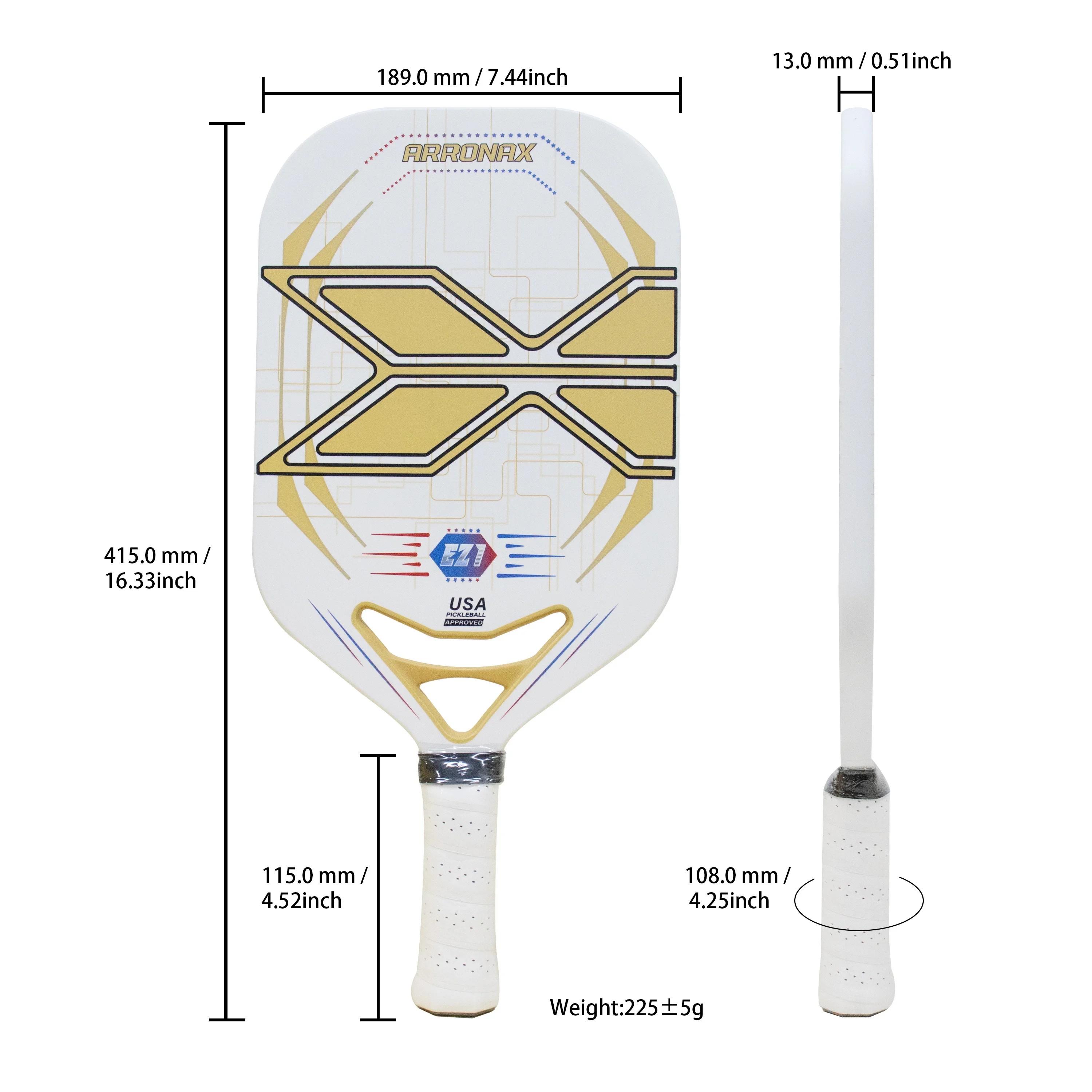 Arronax-Pickleball Paddles Set of 2, Carbon Fiber Surface Paddle, PP Honeycomb Core, Gifts for Women and Men, USAPA Approved