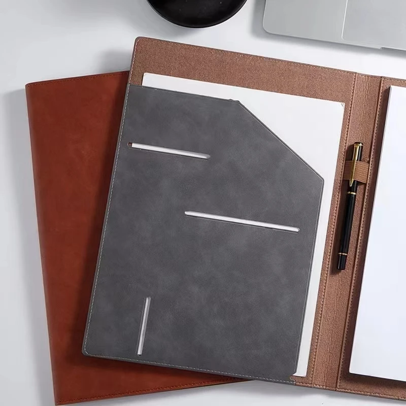 University A4 Leather Padfolio Portfolio Folder Magnetic Clipboard Business Executive Folders Documents Holder Organizer Office