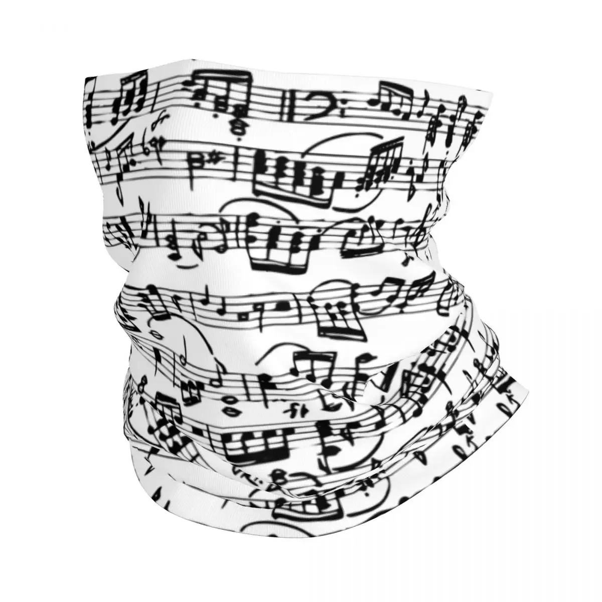 Music Pattern Note Instrument Musical Listening Bandana Neck Cover Mask Scarf Headwear Running for Men Women Adult Winter