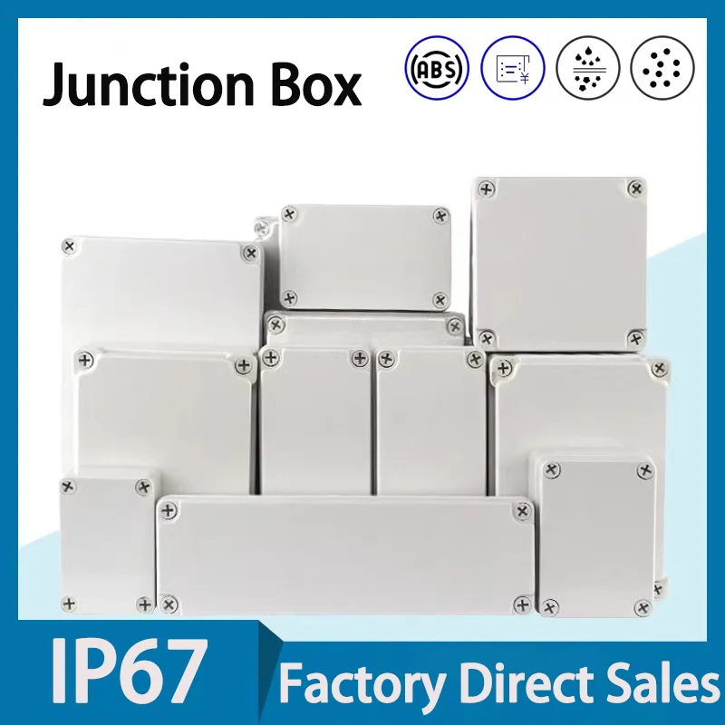 IP67 Waterproof Project ABS Junction Box for Electrical Cable Outdoor DIY Sealed Factory Direct Sales Electronic Cases