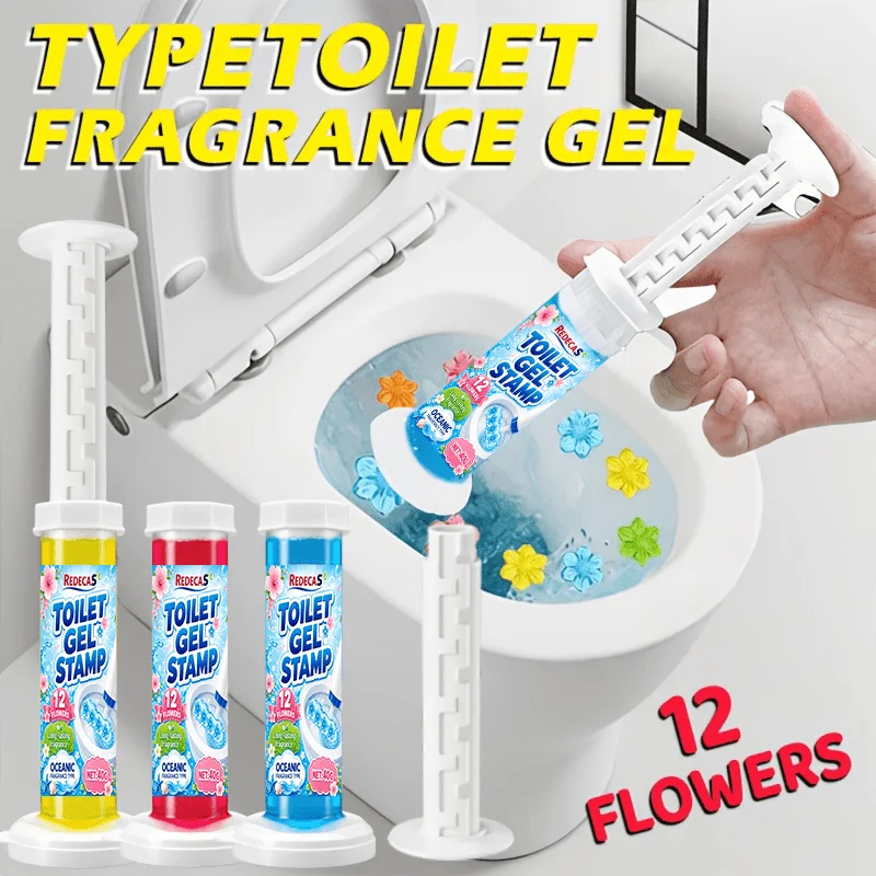Toilet Fragrance Stamp, 2-month lasting scent, auto clean while flushing, deodorizer for home RV office school bathroom