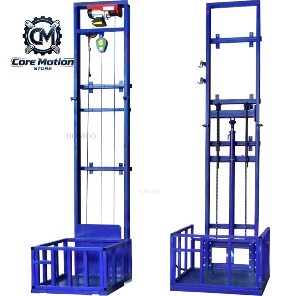 Electric Hydraulic Lift Cargo Elevator Small Warehouse Factory Cargo Hoist Rail Type Home Anti-fall Simple Elevator