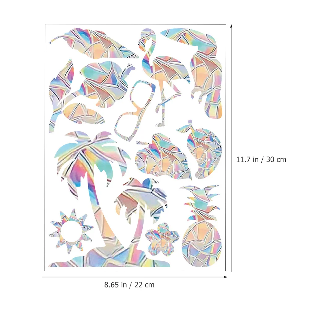 

6 Sheets Bird Anti-Collision Window Decals Rainbow Window Suncatcher Static Cling Sticker DIY Decorative Removable Decal