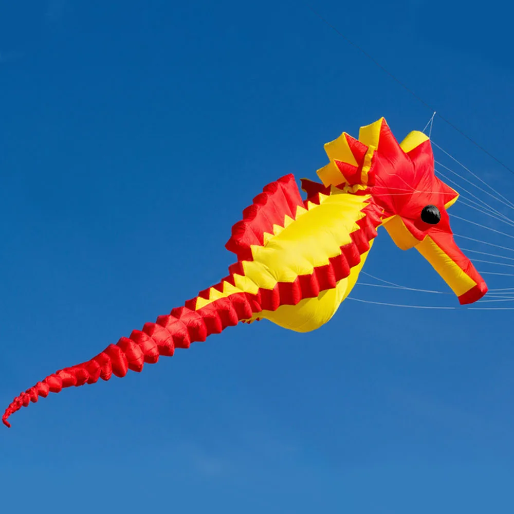 ขนาดใหญ่ 5 m/10 m Seahorse Kite จี้สําหรับผู้ใหญ่ไนลอนขนาดใหญ่ Inflatable Kites ของเล่นกลางแจ้งโรงงาน