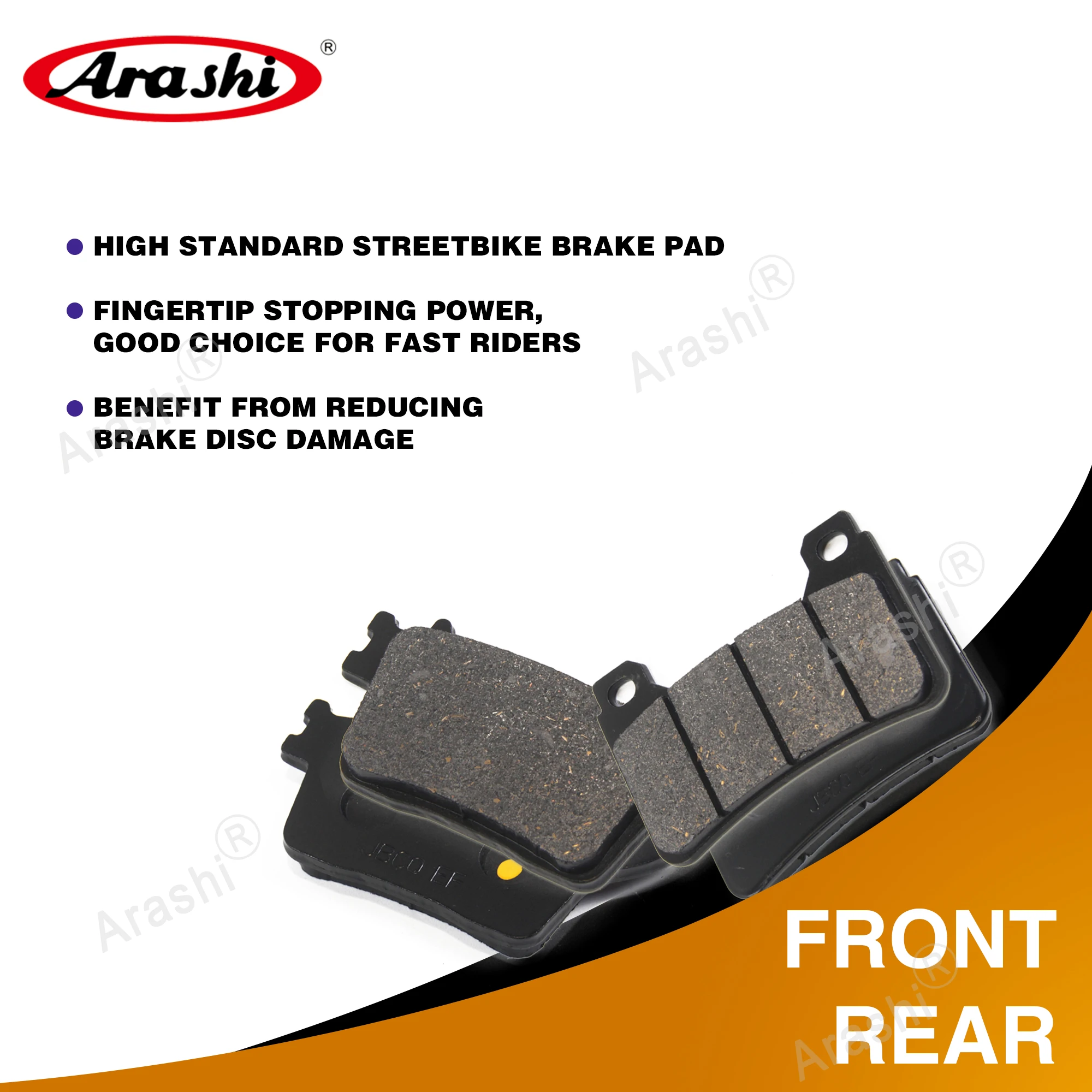 Front Rear Brake Pads For Honda 08-16 CBR1000RR Fireblade 2015 2014 Arashi Organic Rotor Pads for 07-16 CBR600RR 2009 2010 2011