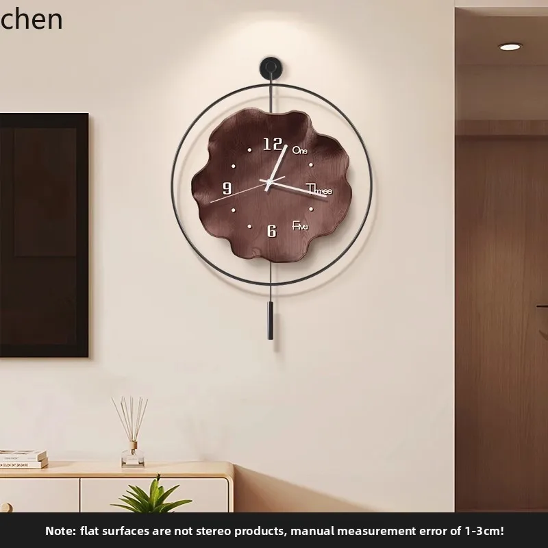 QZT Wooden Style Clock Wall  Living Room Silent Clock Wall Hanging Home Art Restaurant Wall Clock