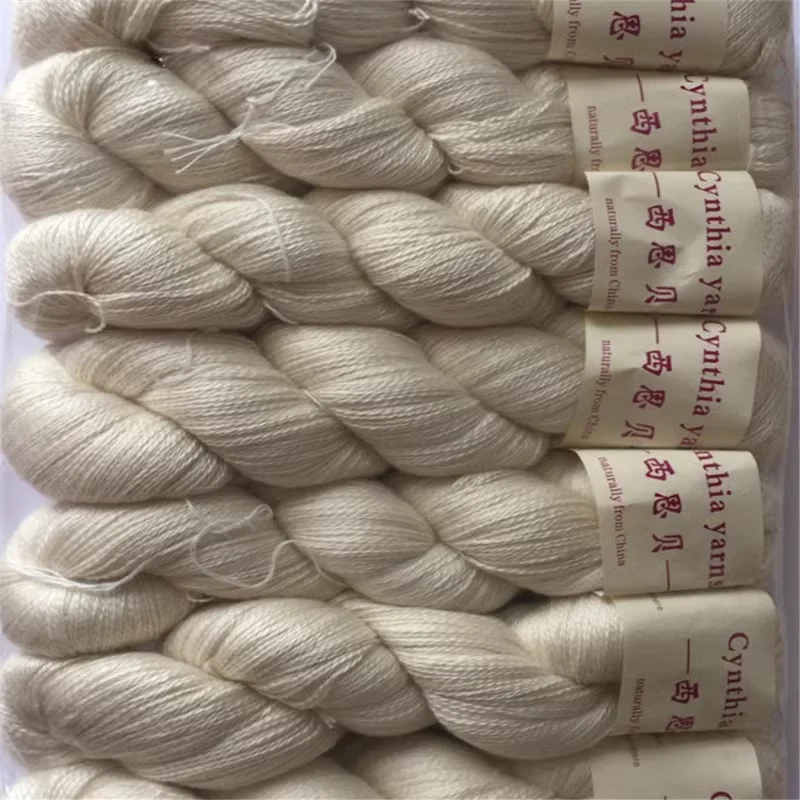 100g/lot 14mn/2strands 50%Silk+50%Merino Yarn Skein Knitting Woolen Yarn Silk Lace Hand knitting yarn Spring Summer Yarn 700M