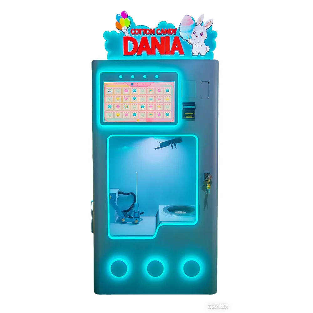 Henan Factory Intelligent Commercial Full Automatic Cotton Candy Floss Vending Machine