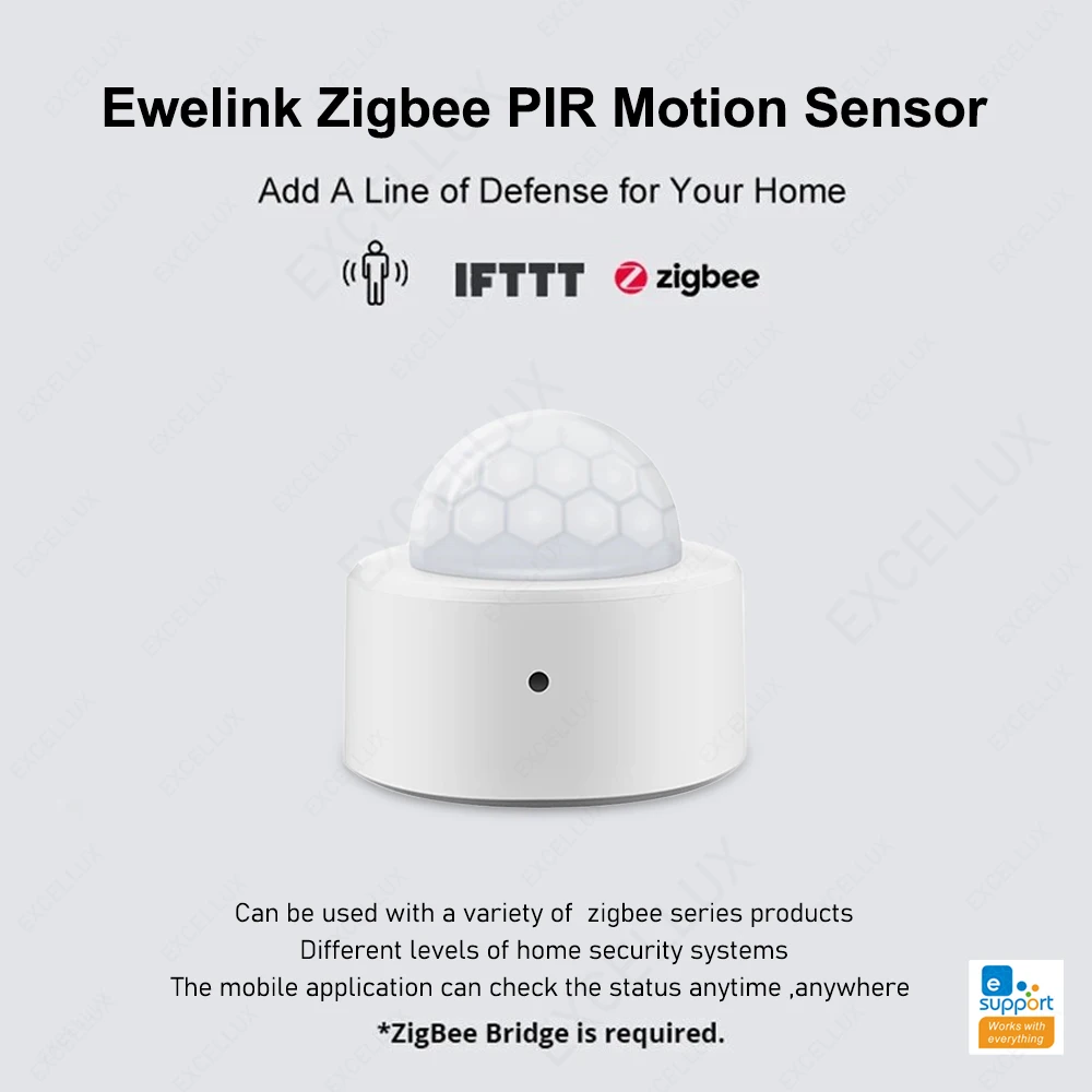 Zigbee sensore di movimento PIR umano EWelink movimento del corpo sensore PIR intelligente rilevatore a infrarossi supporto per allarme di sicurezza domestica ZBBridge Z2M