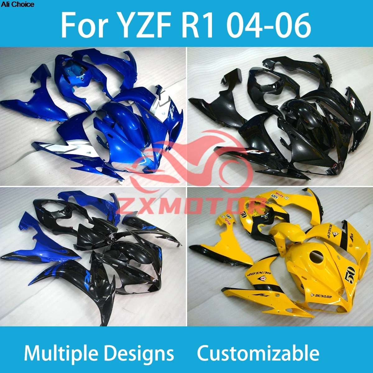 

Complete Fairings for Yamaha YZF R1 2004 2005 2006 Motercycle Full Set Body Plastics Set Bodywork Covers Fairing Kit R104 05 06