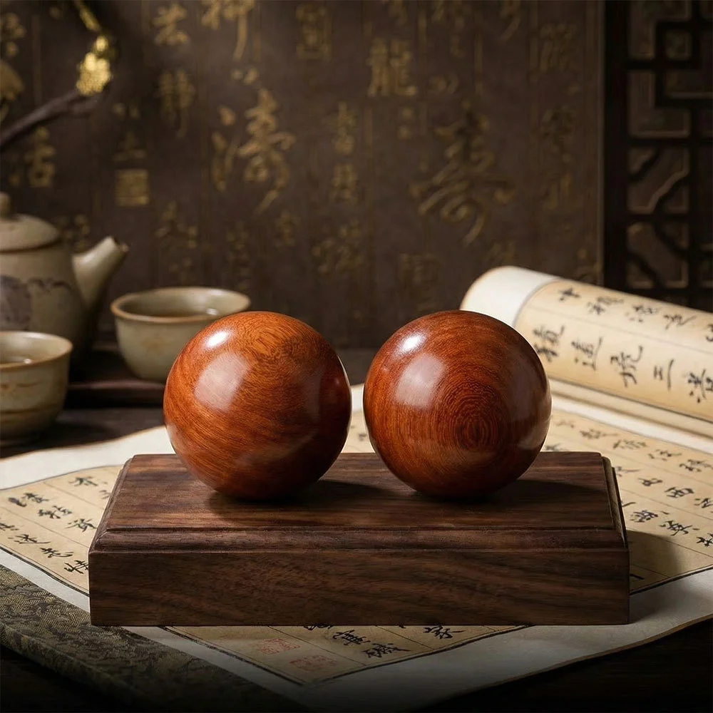 

2 Pcs Rosewood Hand Exercise Ball – Wooden Palm Massage Ball for Hand Relaxation, Stress Relief, Grip Strength Training for Eld