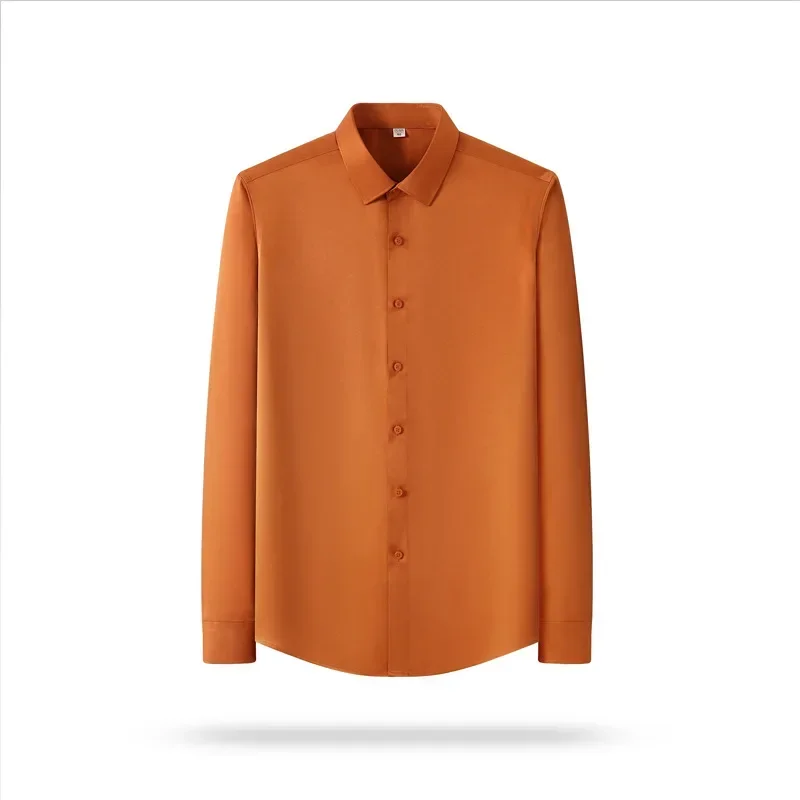

5XL Anti-wrinkle Elasticity Male Social Formal Shirts Work White Shirts for Men Stretch Long Sleeve Casual Slim Fit Shirt Men