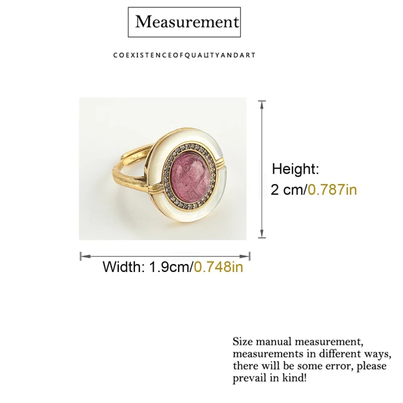 Vintage Jewelry Boho Natural Stone Purple Rings Luxury Designer Woman Oval Rhinestones Gold Color Bohemian Valentine Day Wedding