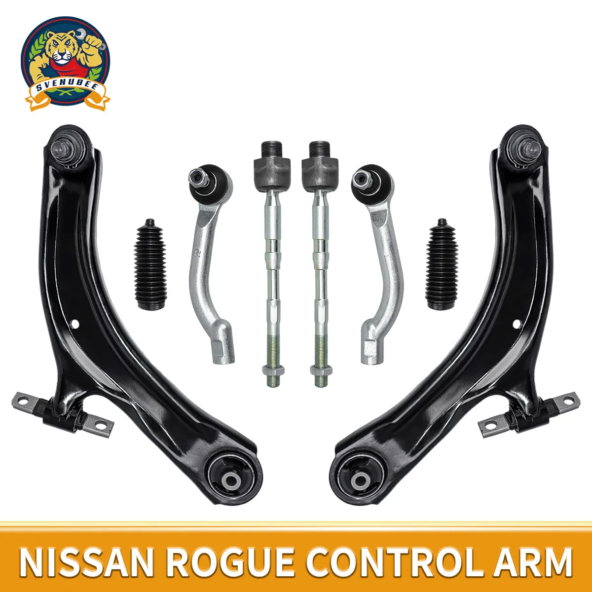 

Svenubee 8pcs Front Lower Control Arms Tie Rod End Link Boots Set for Nissan Rogue 2008 2009 2010 2011 2012 2013 2014 2015