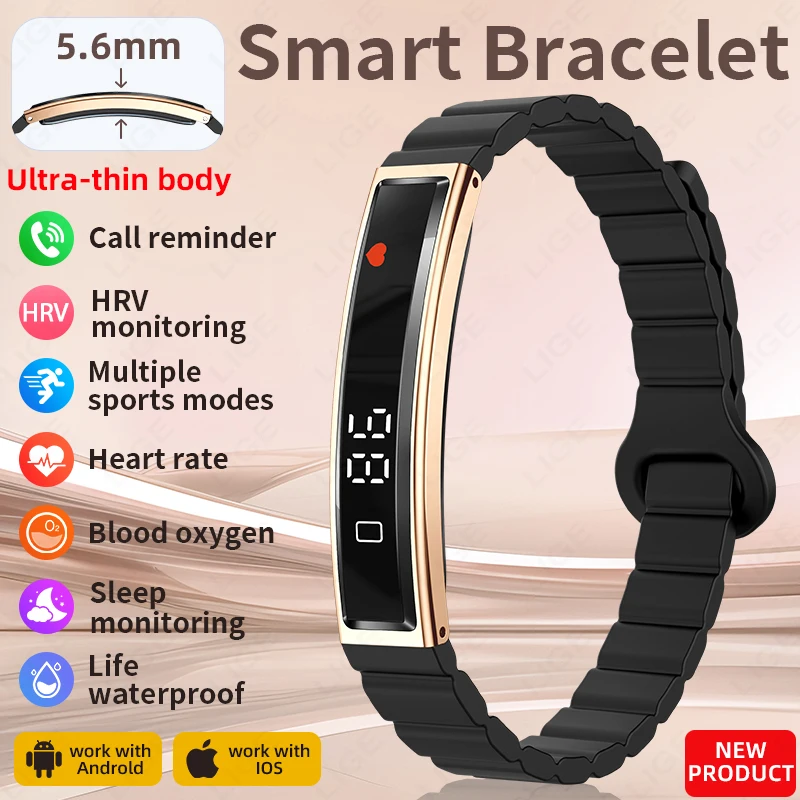 

LIGE 2026 Fashion Women Smart Bracelet Sport Mode Fitness Tracker Heart Rate Health Monitoring IP68 Waterproof Men's Smart Watch