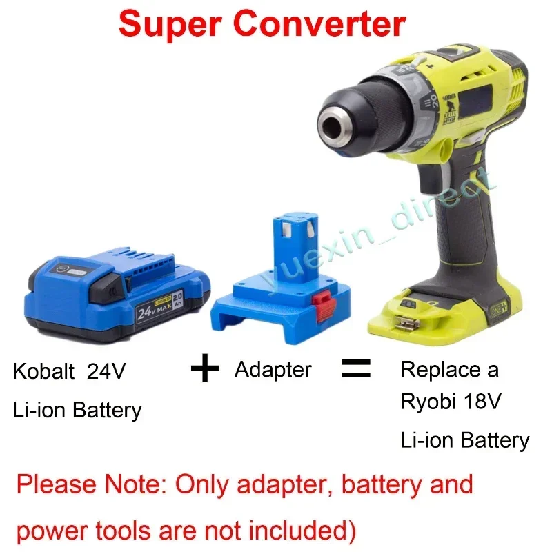 Imagem -03 - Conversor de Bateria para Kobalt Adaptador Li-ion Ryobi One Mais 18v Conector de Alimentação Portátil sem Fio Conector de Ferramentas 24v