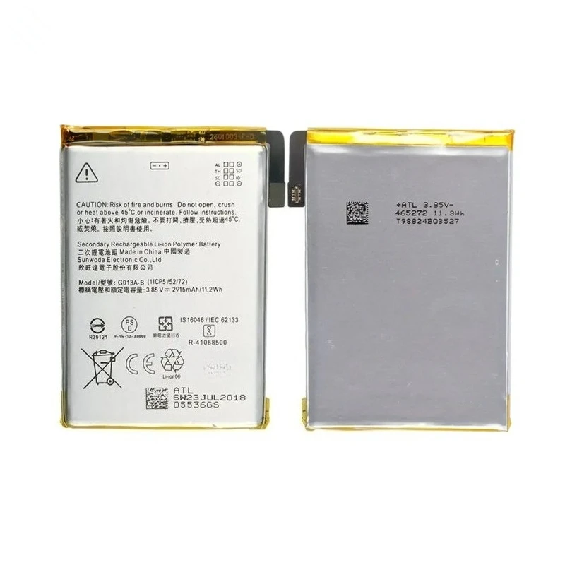 2pcs For Google Pixel 3  Pixel3  Genuine Latest Production Phone Batteries  G013A-B 2915mAh Replacement Battery