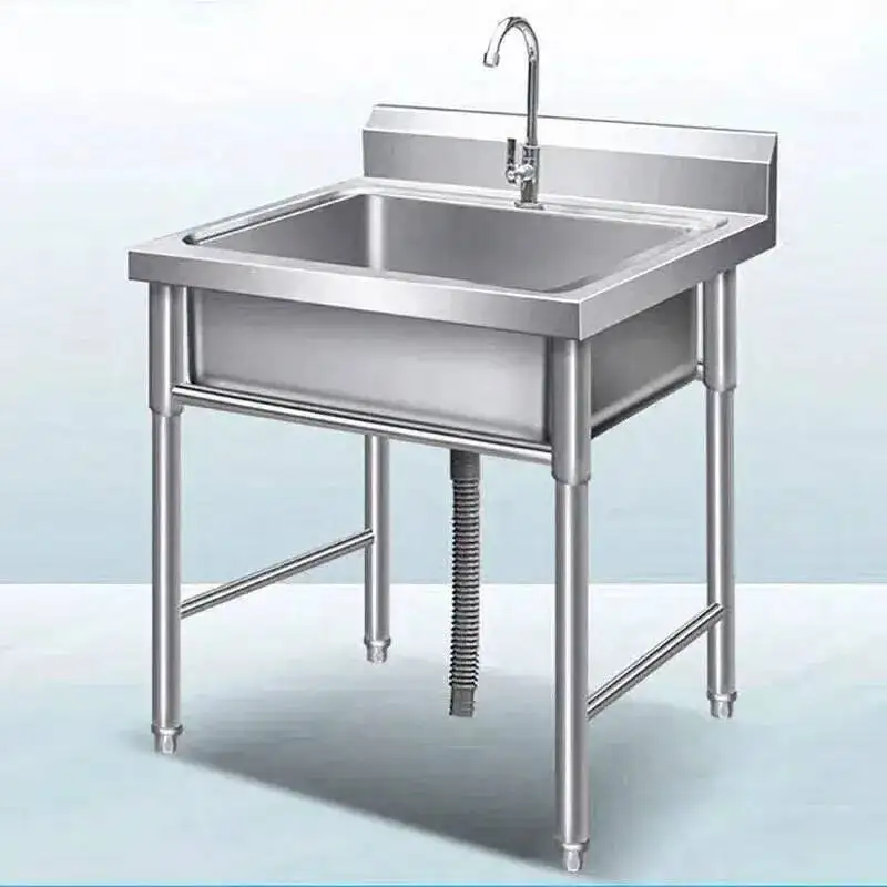 

Large Restaurant Modern Simple for Stainless Floor-standing Steel Capacity Sinks Kitchen Kitchen Accessories Sinks for Home