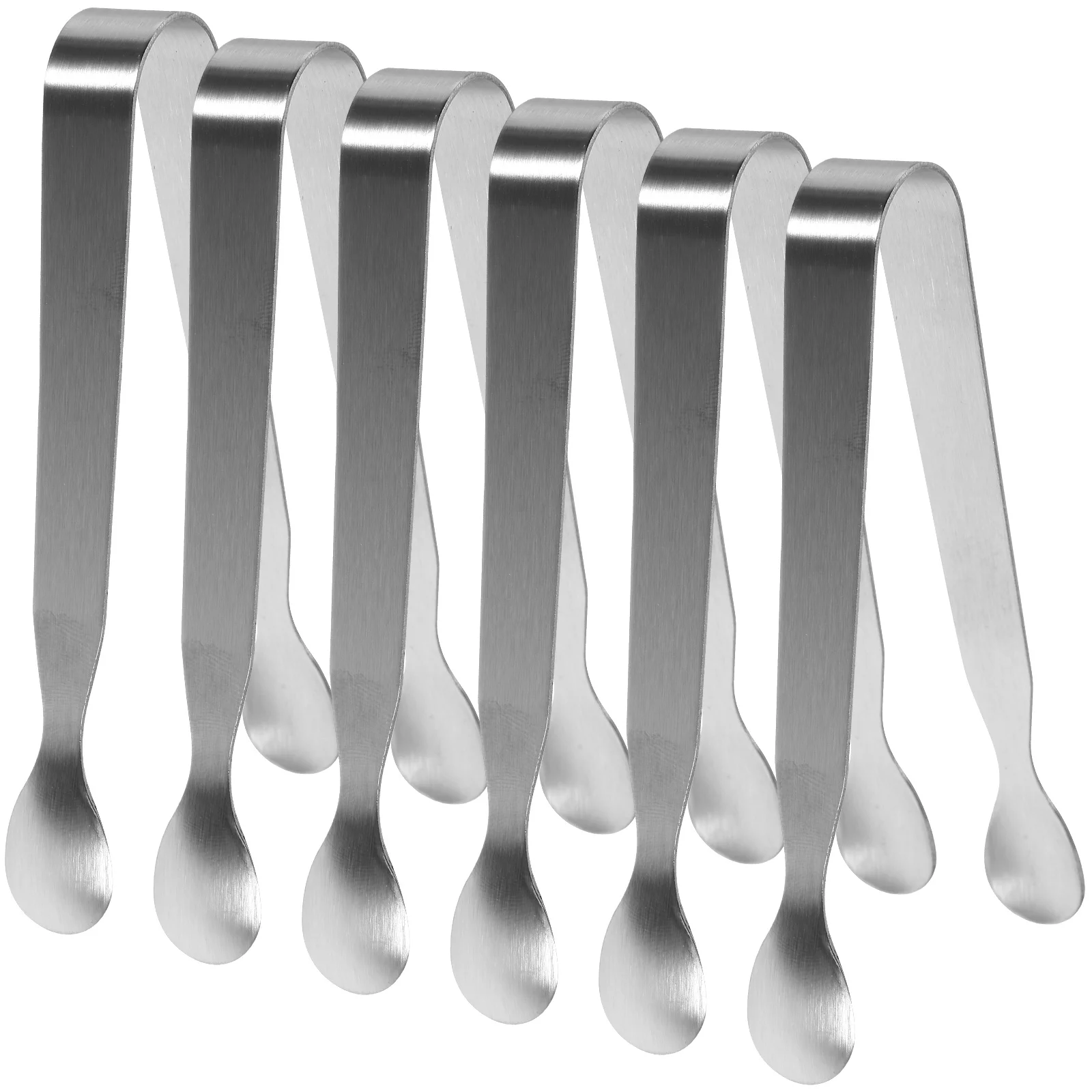 

6 pcs Stainless Steel Mini Tongs 11cm Kitchen Tool for Tea Party Coffee Bar Serving Ice Sugar Cube Appetizers Desserts
