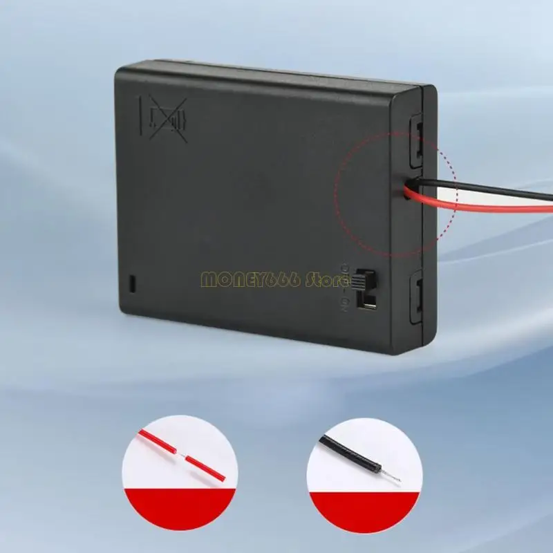 F62C スプリング式 4 3A バッテリーコンテナ直列接続設計、カラー電源ケーブル付属