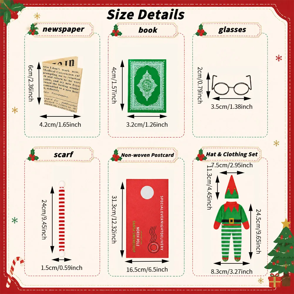 Christmas Doll Clothes Accessories&Miniature Items Scene Set For Elf Doll 30Cm Doll Christmas Decoration,Girl Toy Christmas Gift