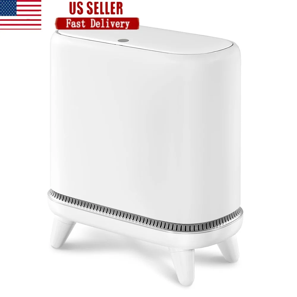 

Мусорный бак для ванной комнаты с крышкой, вакуумная адсорбция, 3,2 галлона, пресс-топ, без запаха, водонепроницаемый тонкий мусорный бак для кухни, офиса, спальни