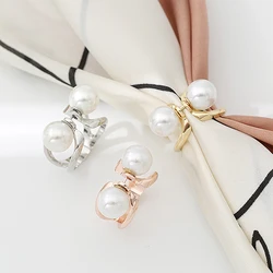 Adjustable Dual Pearl Scarf Clip Elegant Brooch for Women Scarf Shawl Sweater Collar Pin Fashion Jewelry Gift for Her