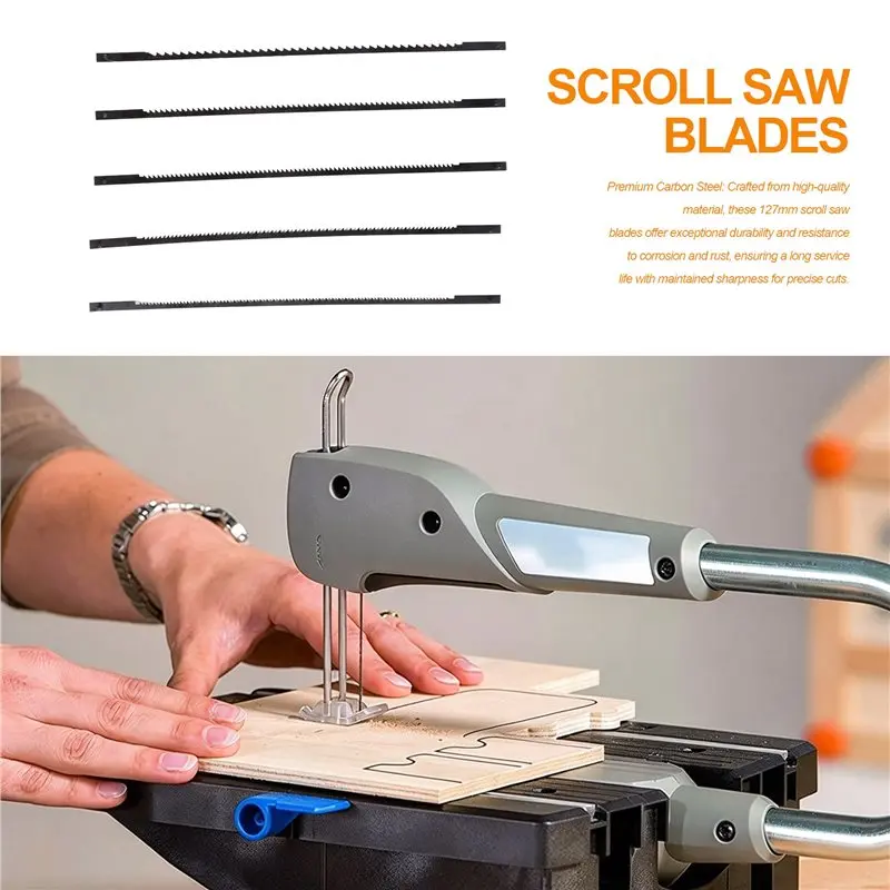 A19F-60Pcs Rolling Saw Blade With Pin Carbon Steel Scroll Saw Blades Set For Wood Foam Plastic