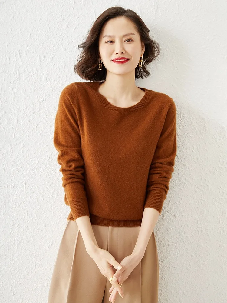 

Women's Slim Fit Cashmere Knitwear round Neck Base Shirt Autumn Winter Wool Sweater Casual Style Long Sleeve Turtleneck Sweater