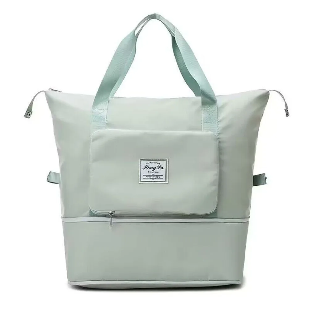 

Fashion Oxford Cloth Travel Bag Foldable Waterproof Gym Bag Adjustable Strap Multi-Pocket Tote Bag Short Distance Travel