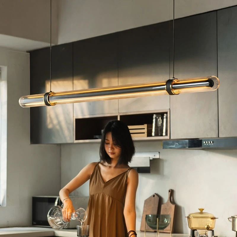 

Nordic Strip LED Pendant Light for Living Dining Room Kitchen Food Table Designer Chandelier Home Decor Lusters Luminaires