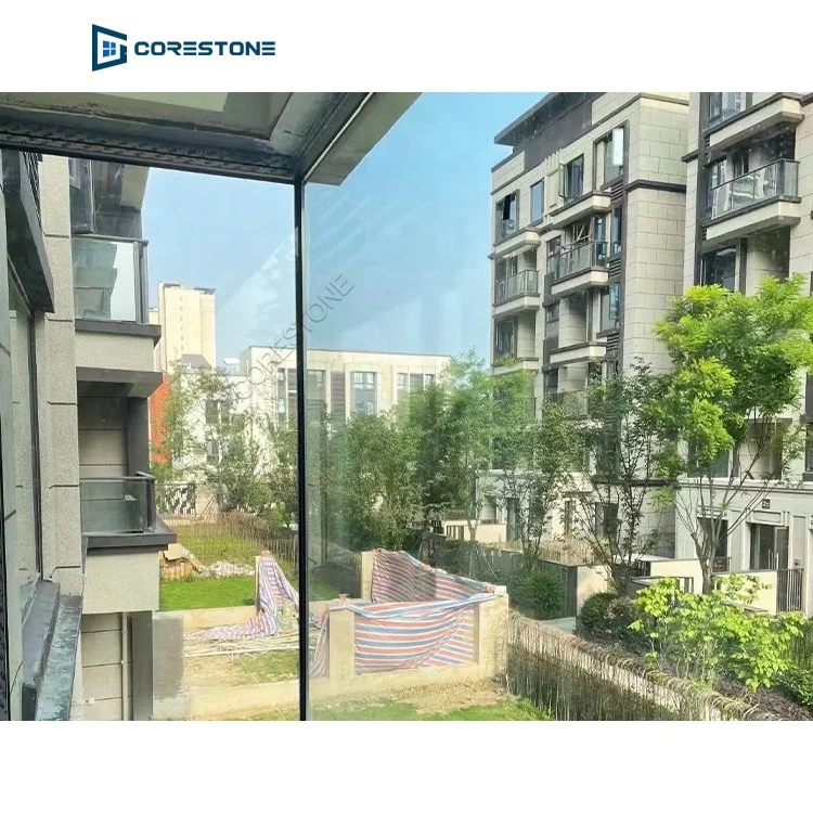 Aluminium Glass Corner Window Design / L Shaped Window / Corner Butt Joint Glass Window