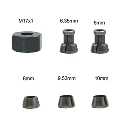 6 PCS Collet Chuck Adapter Set With Nut Engraving Trimming Machine Chucks Trimmer Electric Router Bit Collets 10/9.5/8/6.35/6mm