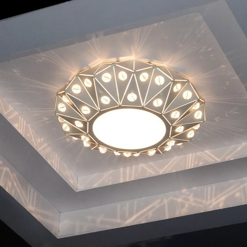 Small Spotlight LED Home Ceiling Lights Foyer Ceiling Tube Lamps 7.5 Hole Light Aisle Corridor  Entrance Minimalist Wrought Iron