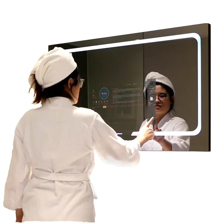 

Modern Rectangular Touch - Controlled LED Display Multifunctional Bathroom Mirror