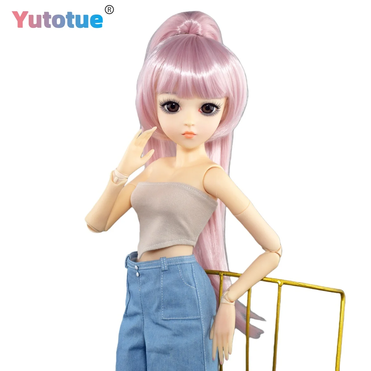 

YUTOTUE 60cm Height Fashion Doll Short Hair and Ponytail with Clip Wigs Set Lifelike 1/3 Scale BJD Doll Toy