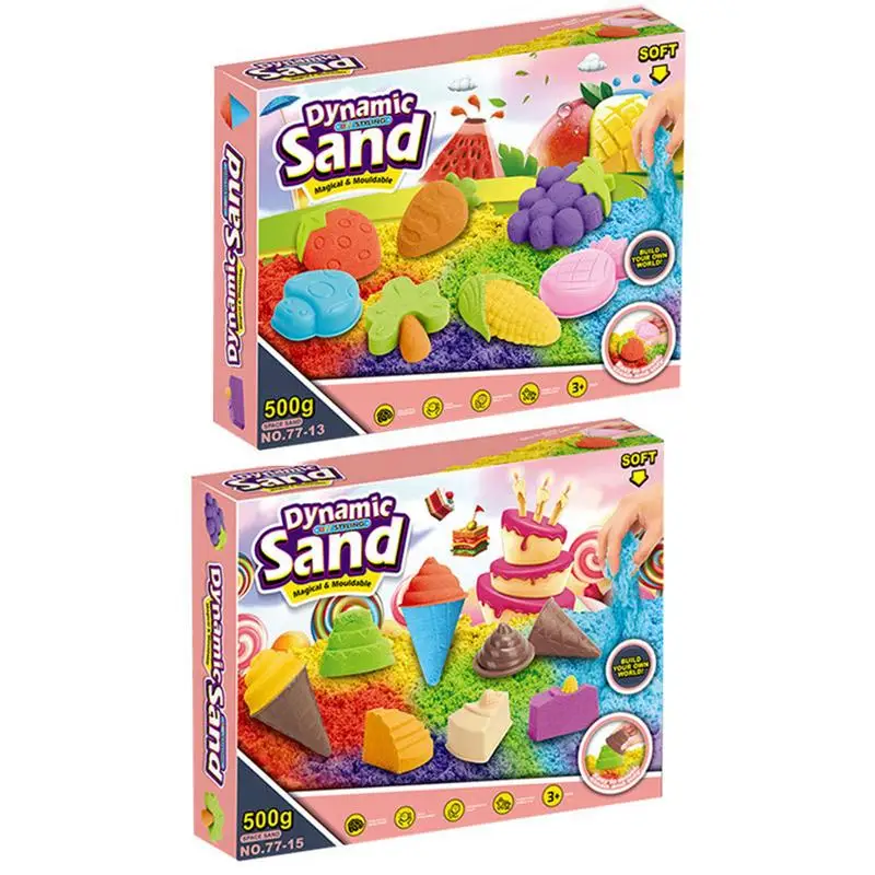 Play Sand for Kids Sensory Toys Moldable Sand Fake Sand Play Set Educational Toys Kids Sand Sensory Sand with Tools & Molds