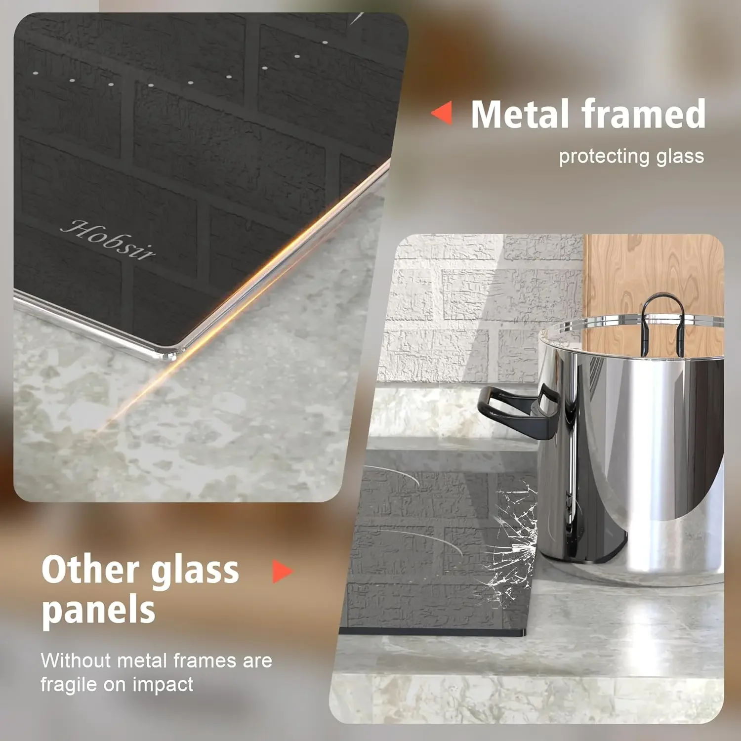 Electric Cooktop, 4 Burner Radiant Electric Stove Top, 6800W Built-in 30 Electric Ceramic Stove with Dual Oval Zone, Glass Prote